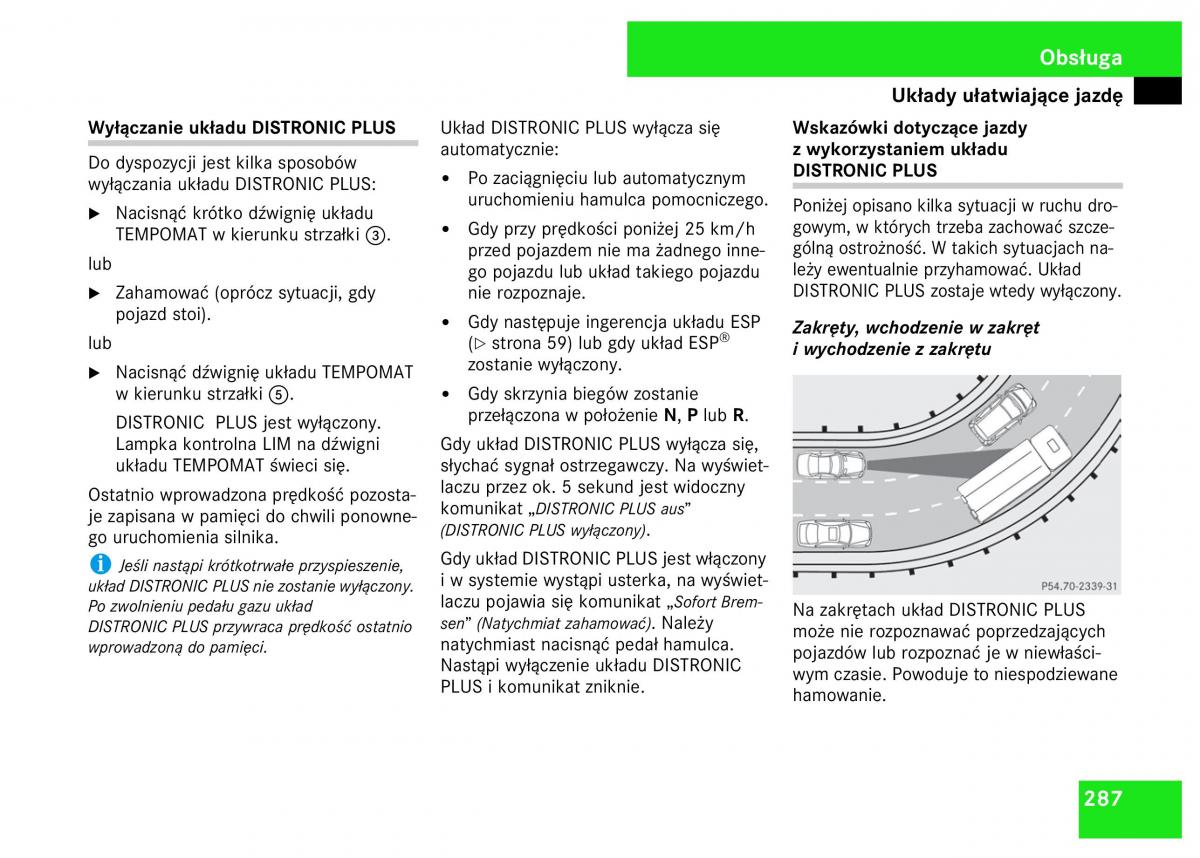 Mercedes Benz S Class W221 instrukcja obslugi / page 289