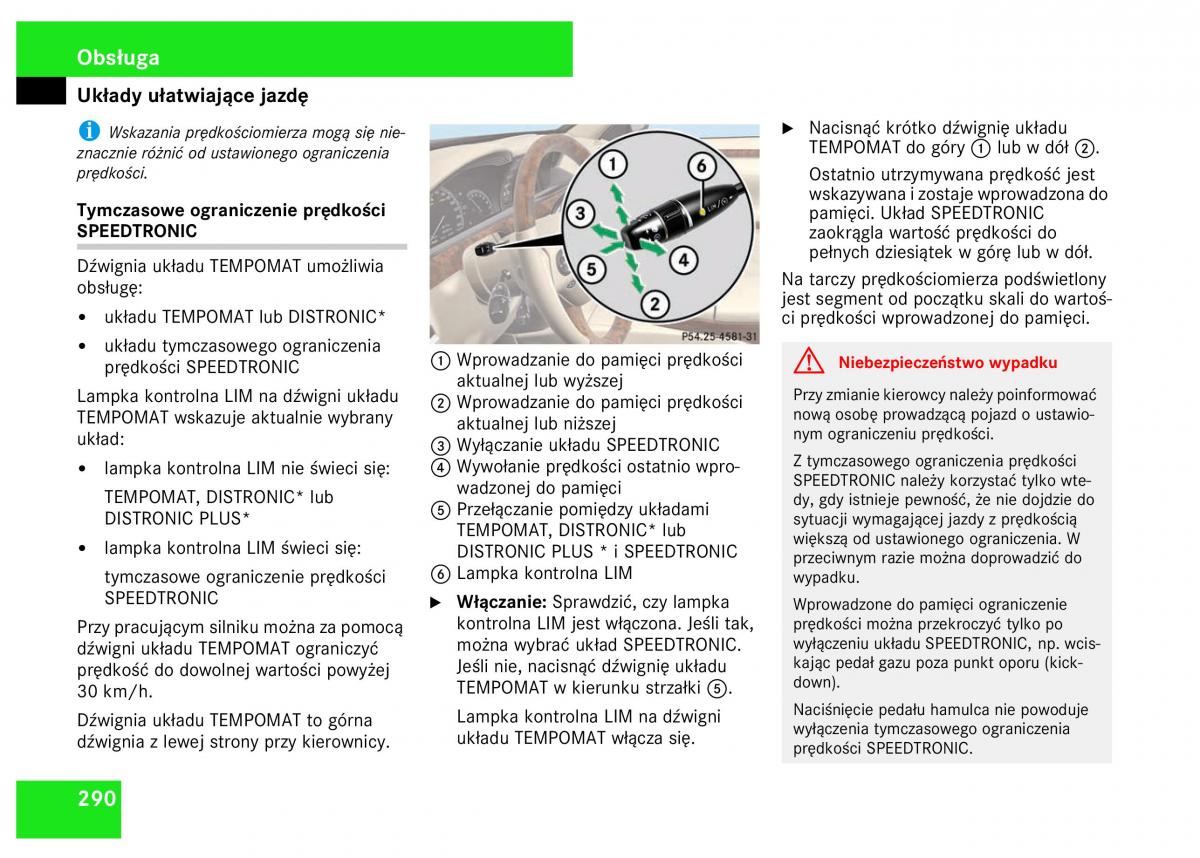 Mercedes Benz S Class W221 instrukcja obslugi / page 292