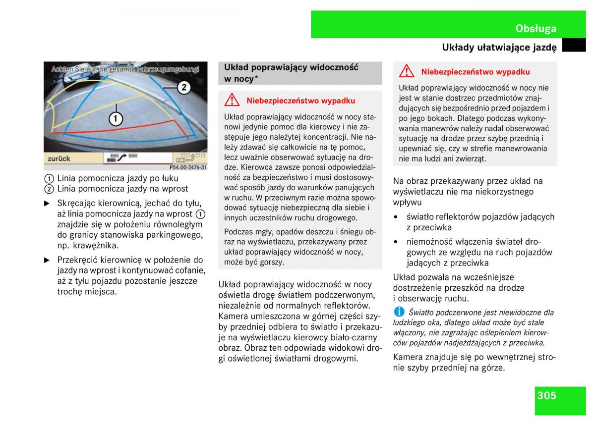 Mercedes Benz S Class W221 instrukcja obslugi / page 307