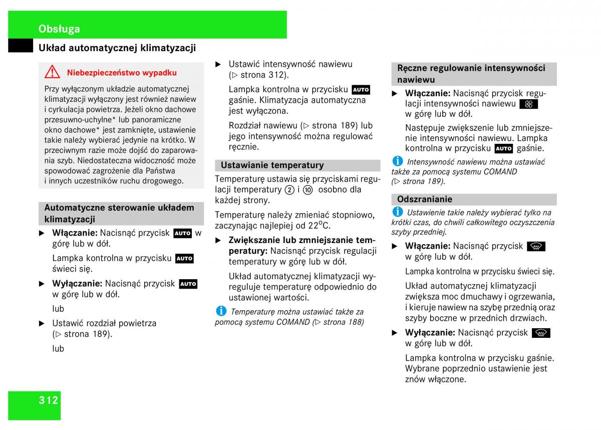 Mercedes Benz S Class W221 instrukcja obslugi / page 314