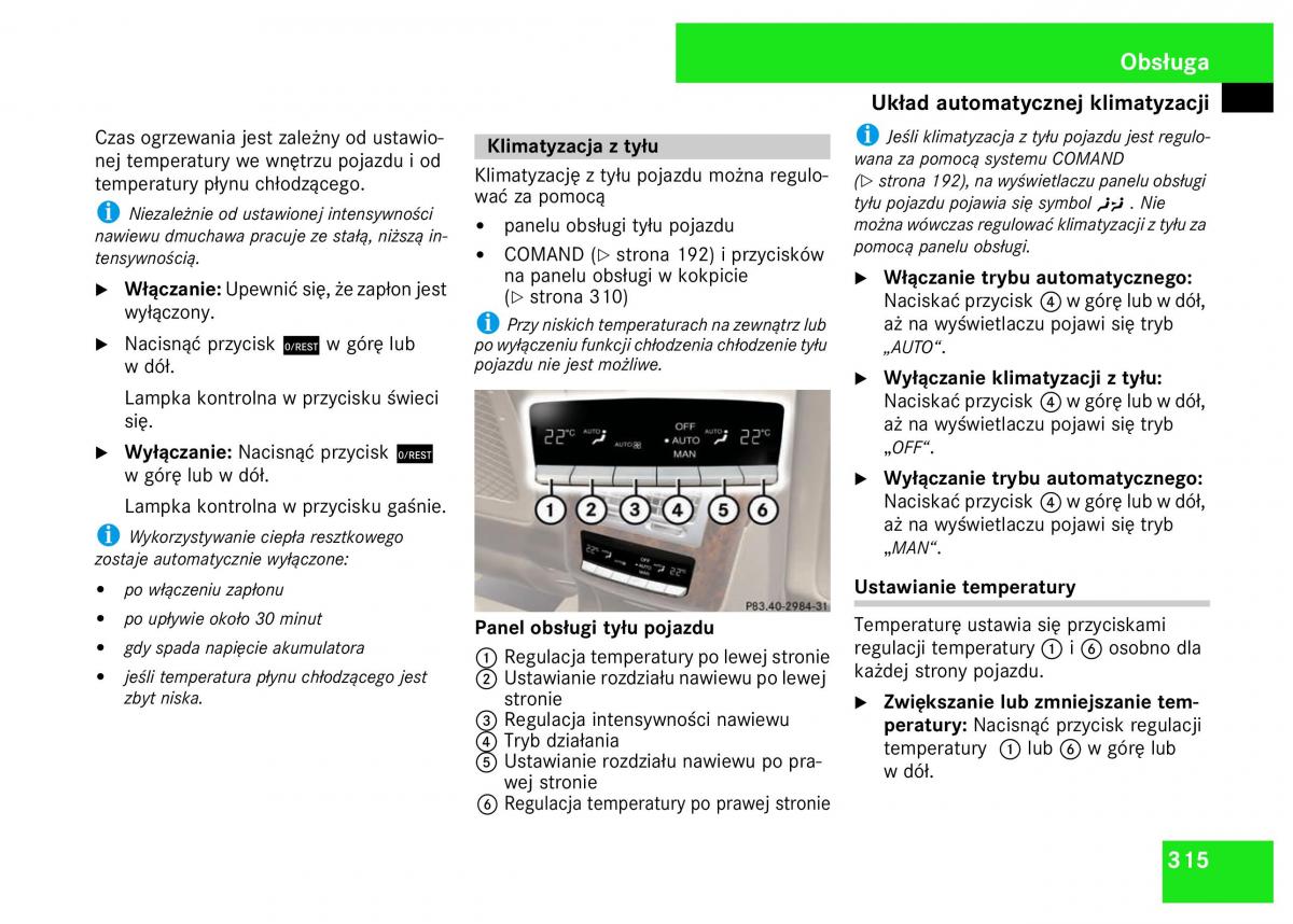 Mercedes Benz S Class W221 instrukcja obslugi / page 317