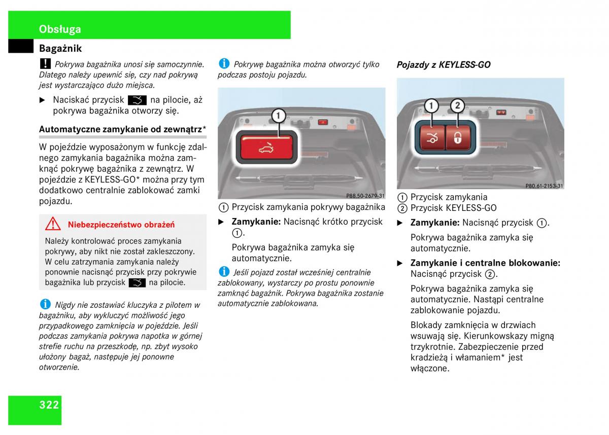 Mercedes Benz S Class W221 instrukcja obslugi / page 324