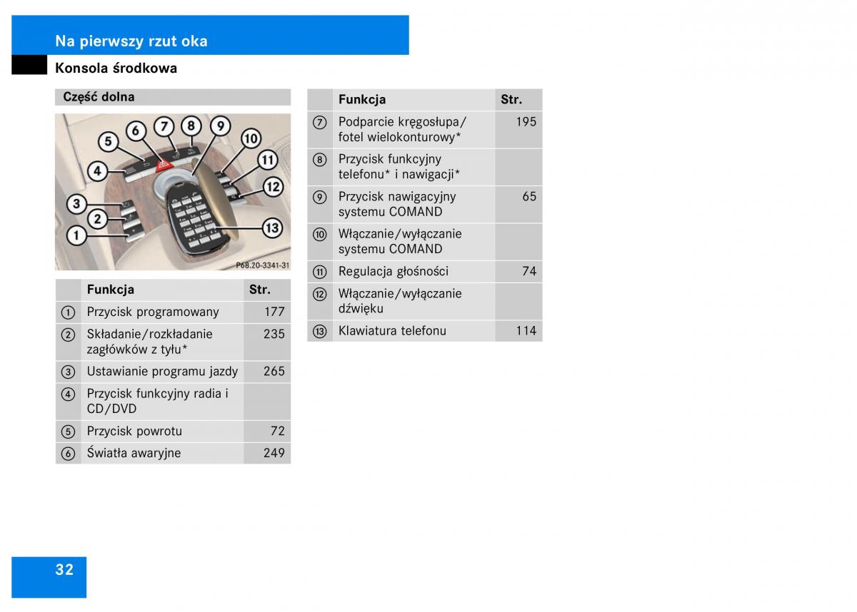 Mercedes Benz S Class W221 instrukcja obslugi / page 34