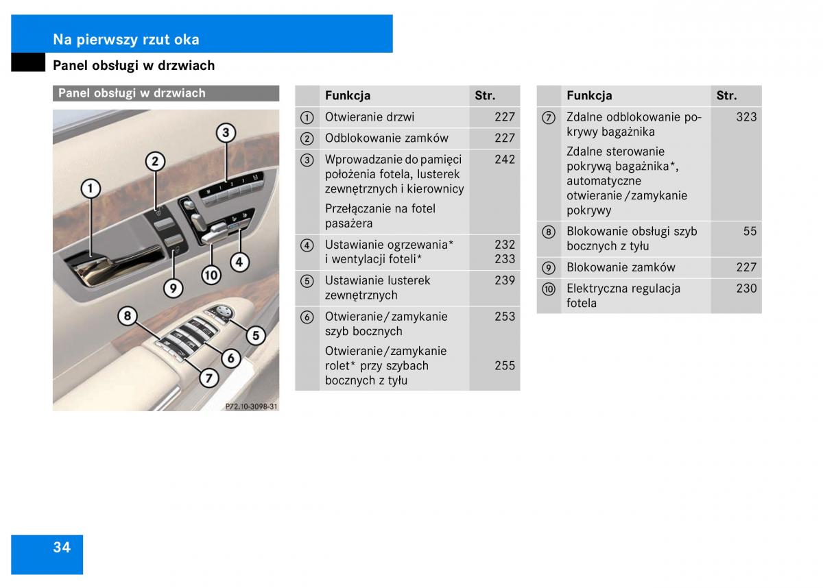 Mercedes Benz S Class W221 instrukcja obslugi / page 36