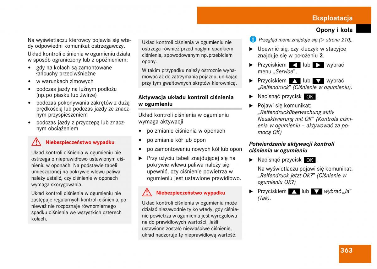 Mercedes Benz S Class W221 instrukcja obslugi / page 365