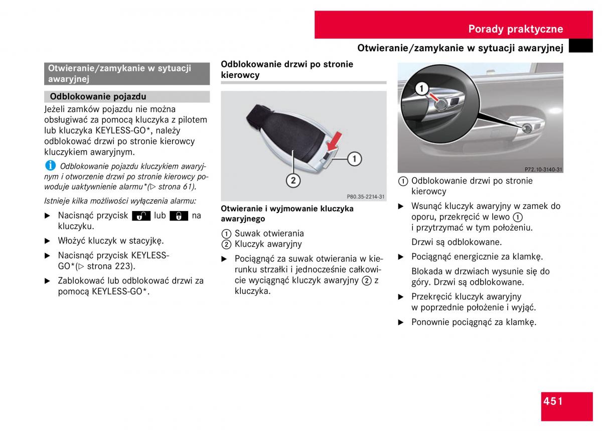 Mercedes Benz S Class W221 instrukcja obslugi / page 453