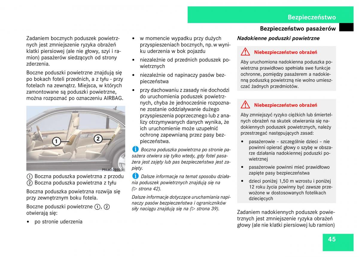 Mercedes Benz S Class W221 instrukcja obslugi / page 47