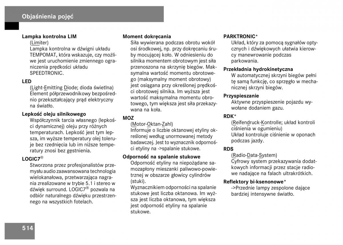 Mercedes Benz S Class W221 instrukcja obslugi / page 516