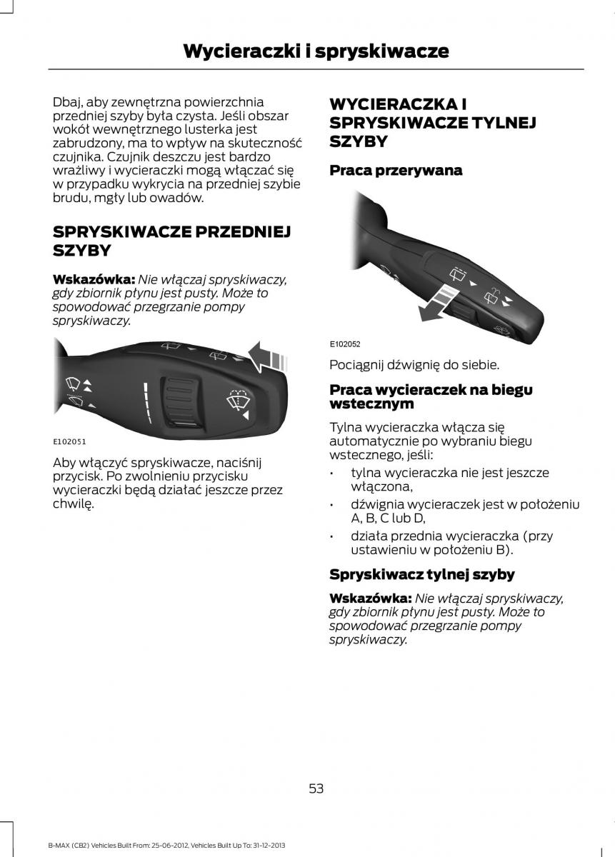 Ford B Max instrukcja obslugi / page 55