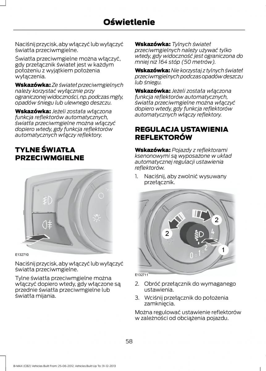 Ford B Max instrukcja obslugi / page 60