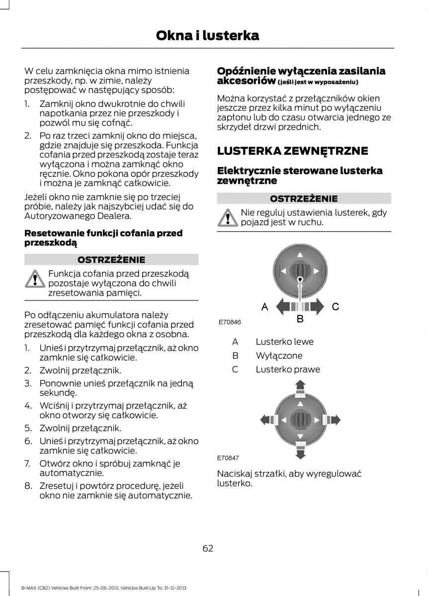 Ford B Max instrukcja obslugi / page 64