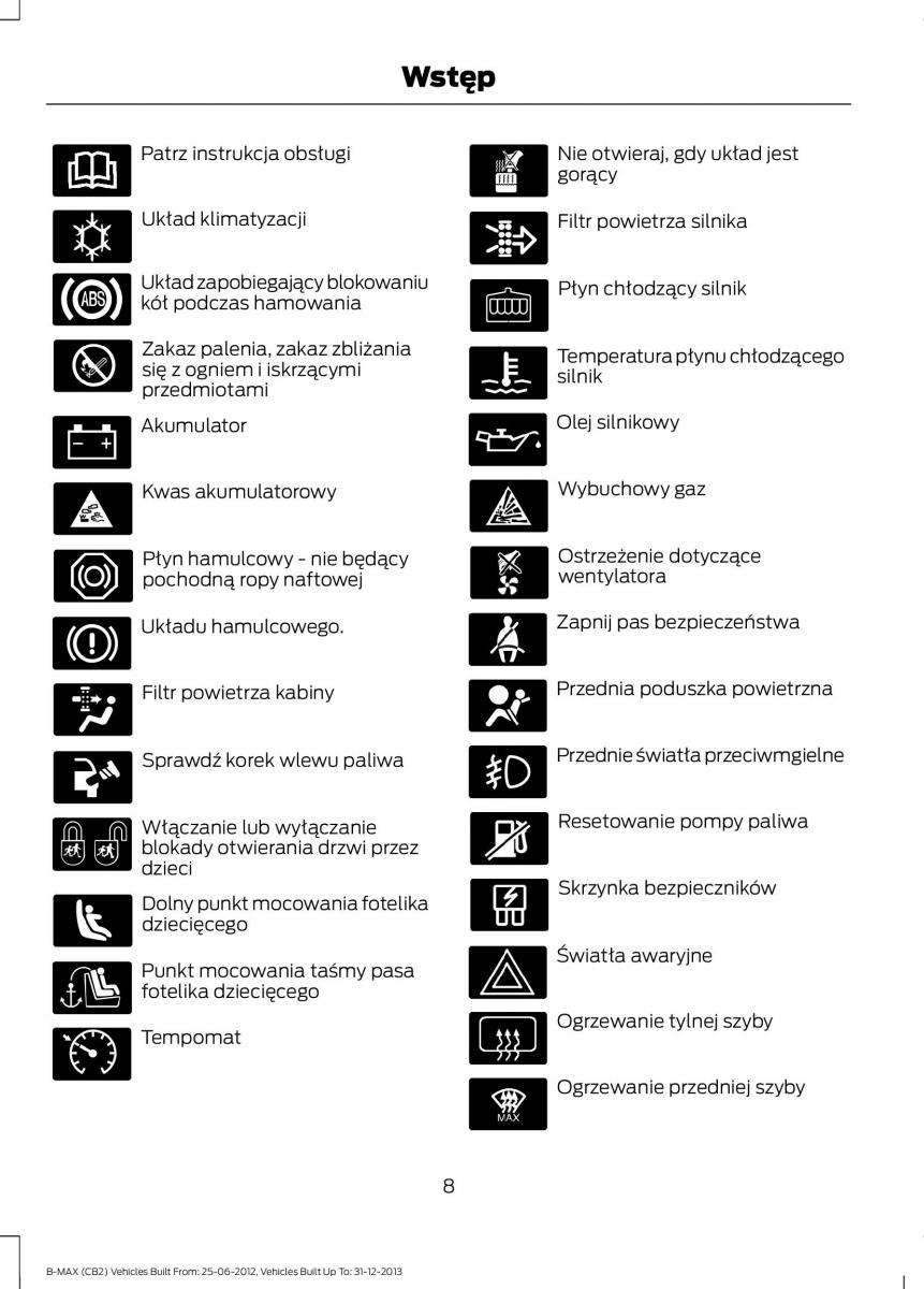 Ford B Max instrukcja obslugi / page 10