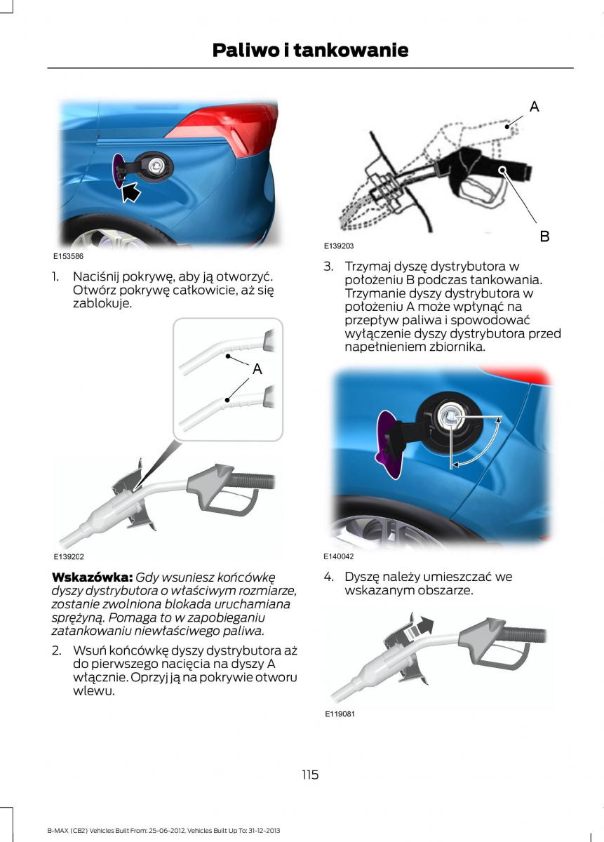 Ford B Max instrukcja obslugi / page 117