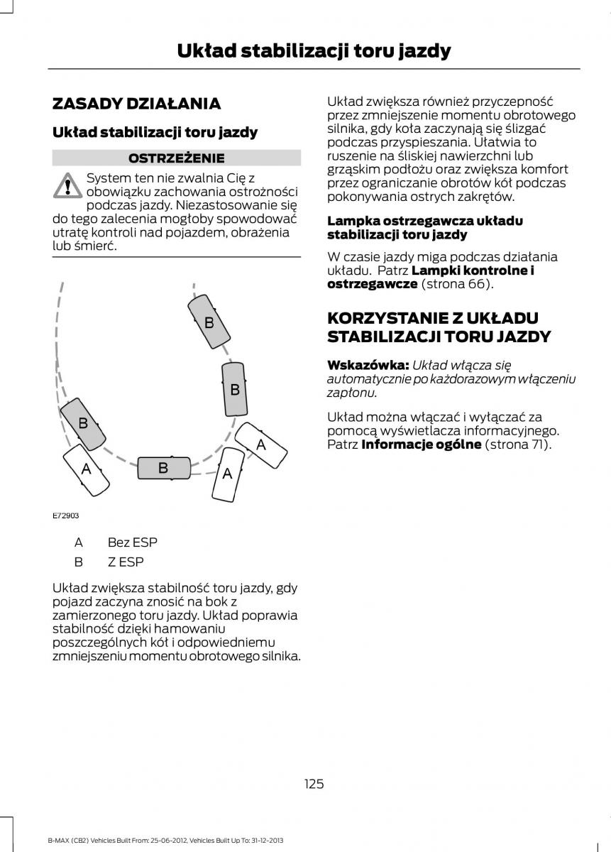 Ford B Max instrukcja obslugi / page 127