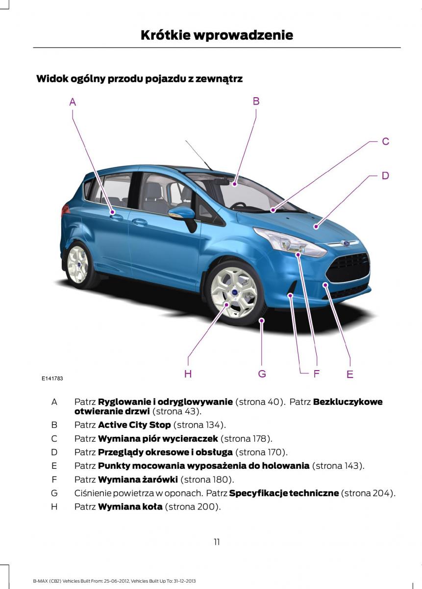 Ford B Max instrukcja obslugi / page 13