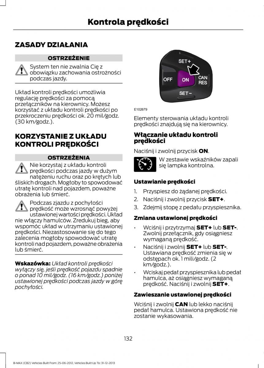 Ford B Max instrukcja obslugi / page 134