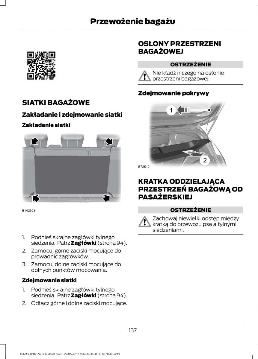 Ford B Max instrukcja obslugi / page 139