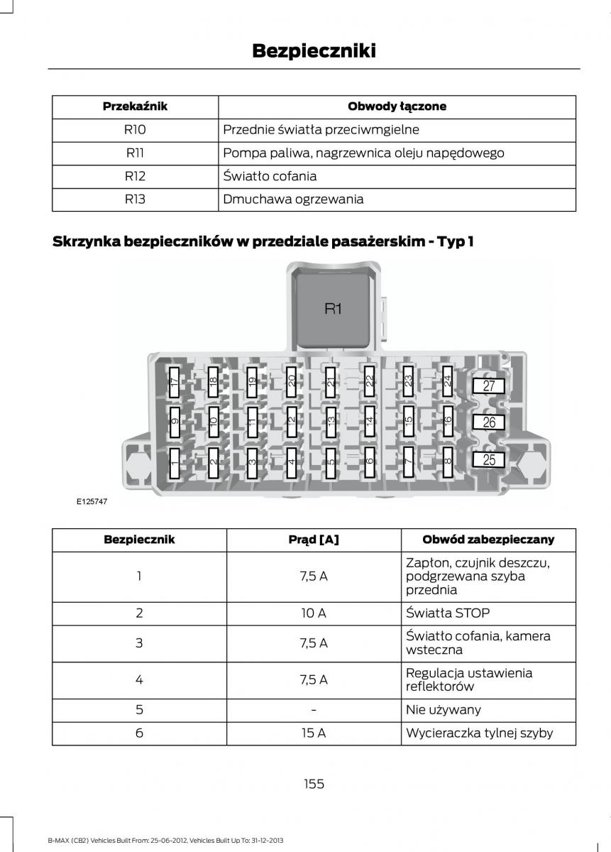 Ford B Max instrukcja obslugi / page 157