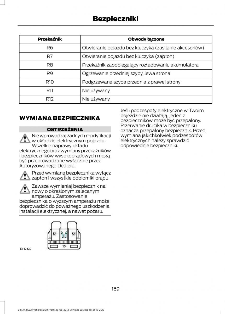 Ford B Max instrukcja obslugi / page 171