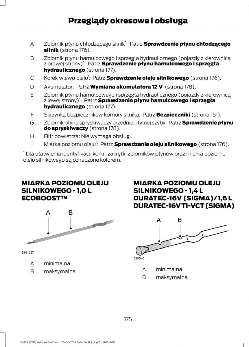 Ford B Max instrukcja obslugi / page 177