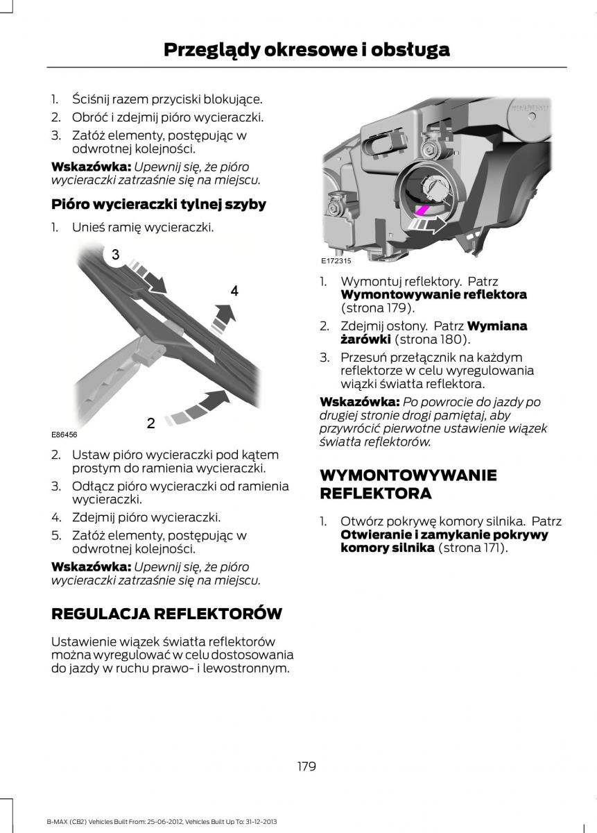 Ford B Max instrukcja obslugi / page 181