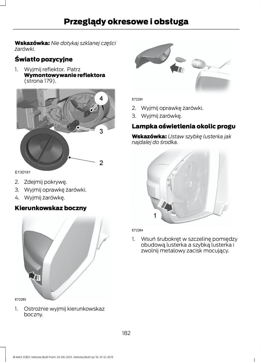 Ford B Max instrukcja obslugi / page 184