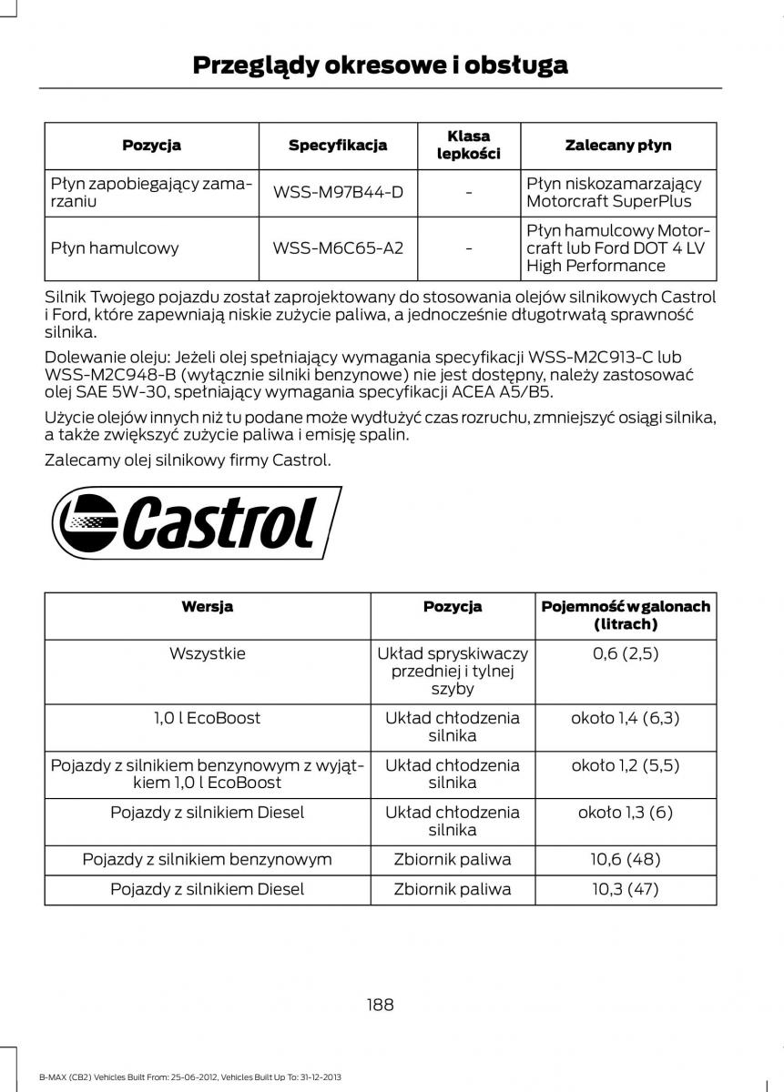 Ford B Max instrukcja obslugi / page 190