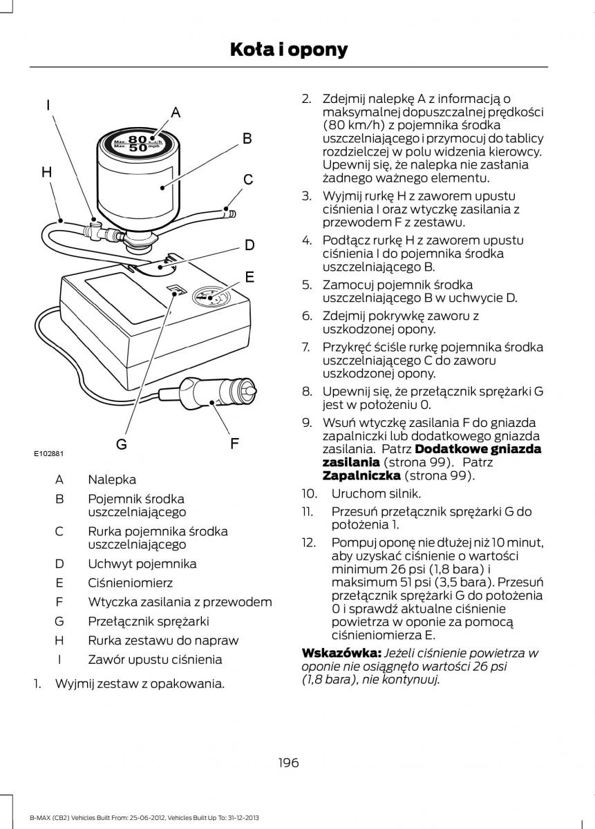 Ford B Max instrukcja obslugi / page 198