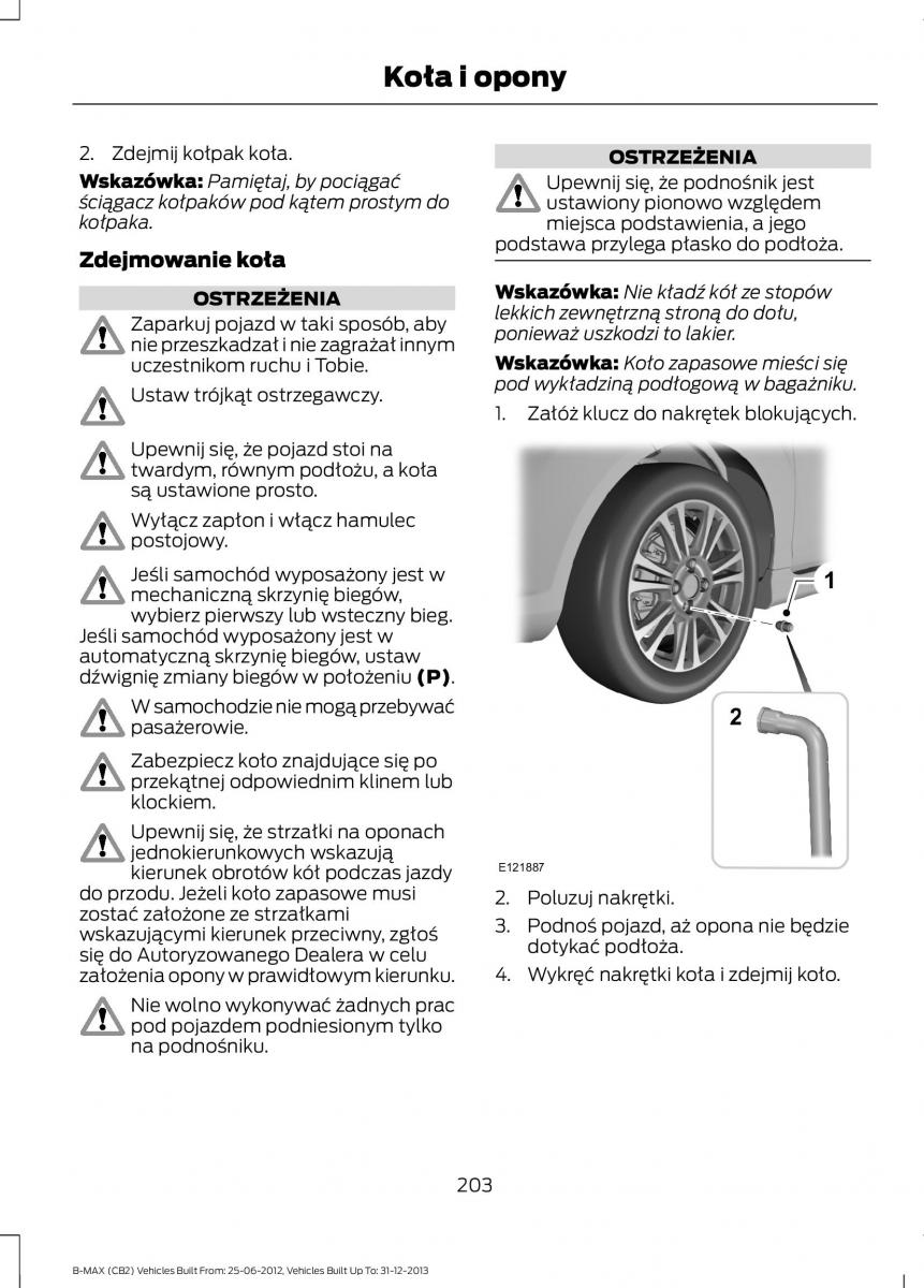 Ford B Max instrukcja obslugi / page 205