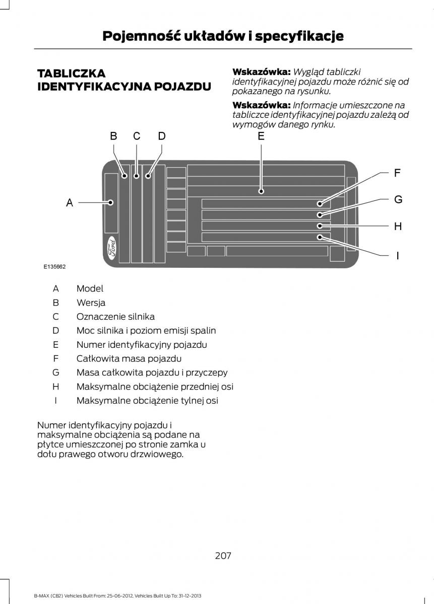 Ford B Max instrukcja obslugi / page 209