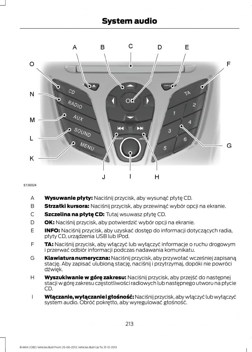 Ford B Max instrukcja obslugi / page 215