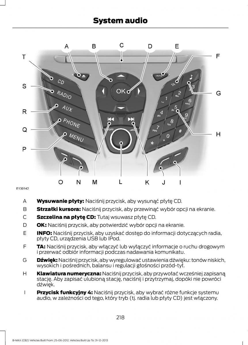 Ford B Max instrukcja obslugi / page 220