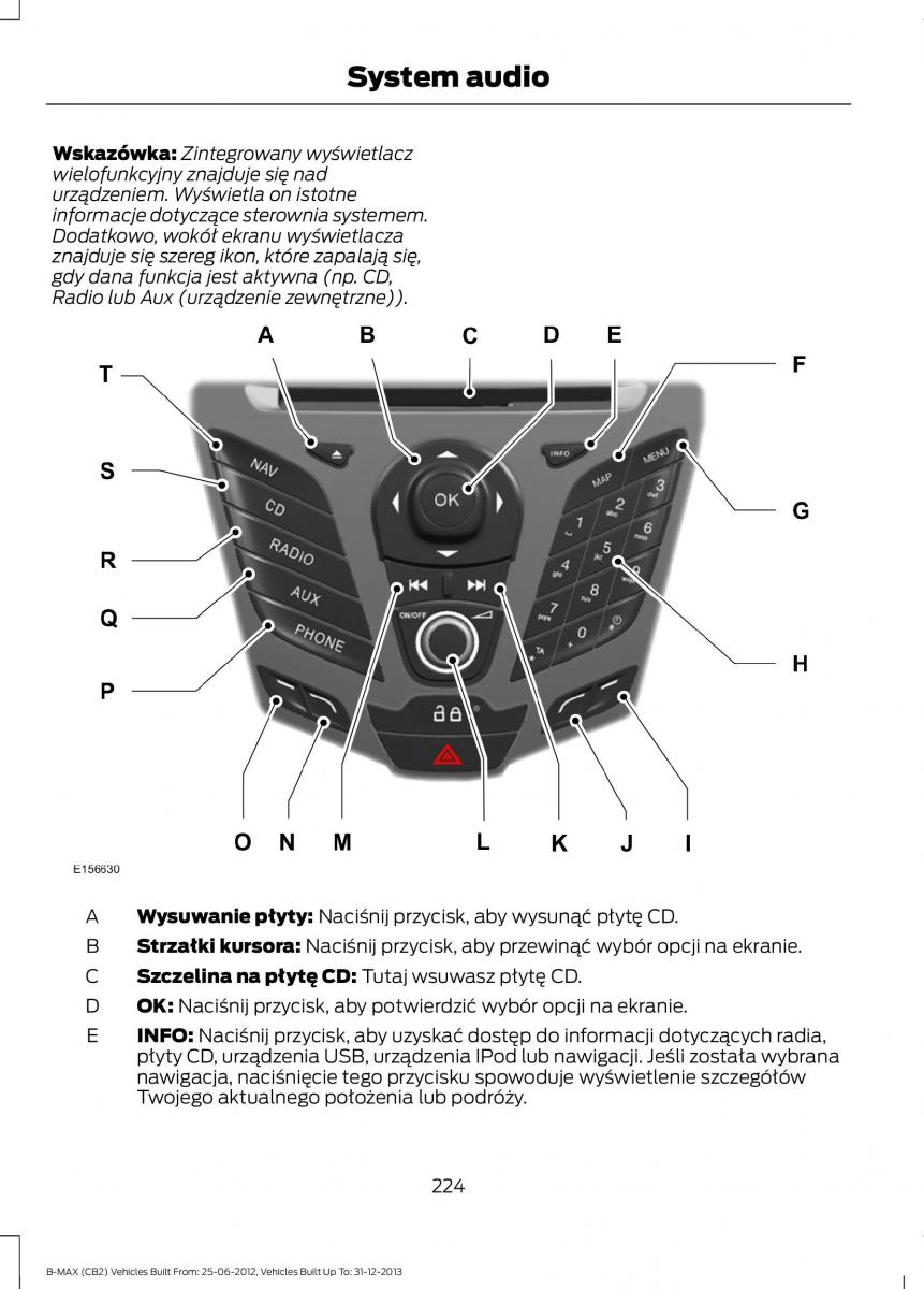 Ford B Max instrukcja obslugi / page 226