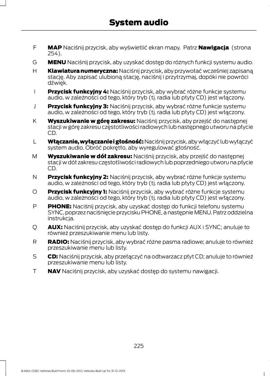 Ford B Max instrukcja obslugi / page 227