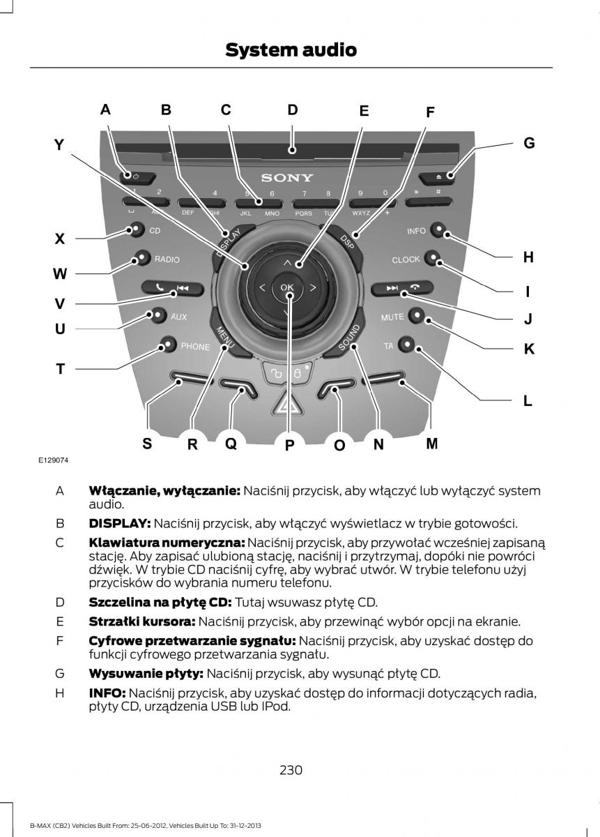 Ford B Max instrukcja obslugi / page 232