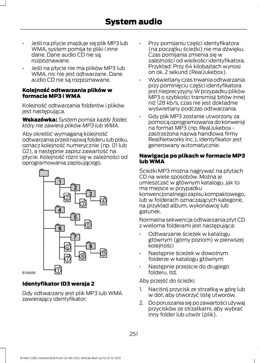 Ford B Max instrukcja obslugi / page 253