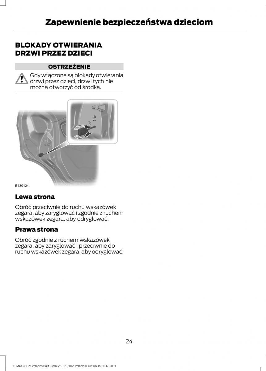 Ford B Max instrukcja obslugi / page 26