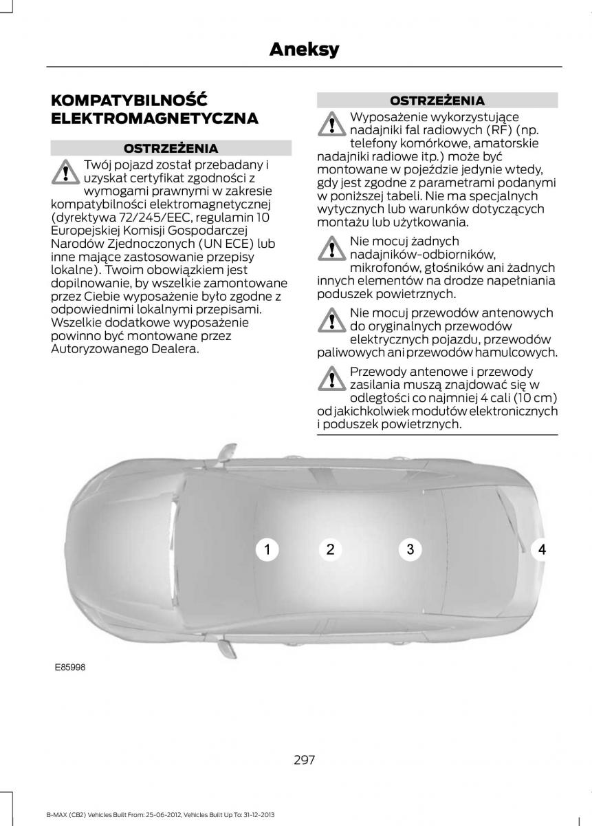 Ford B Max instrukcja obslugi / page 299