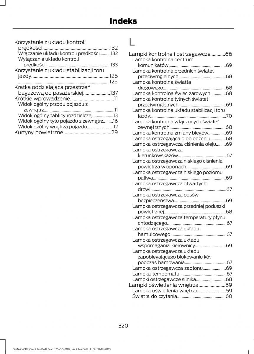 Ford B Max instrukcja obslugi / page 322