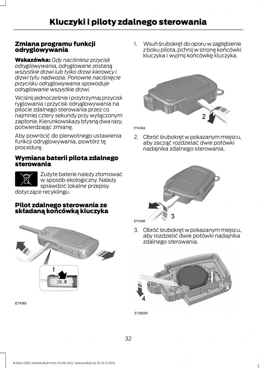 Ford B Max instrukcja obslugi / page 34