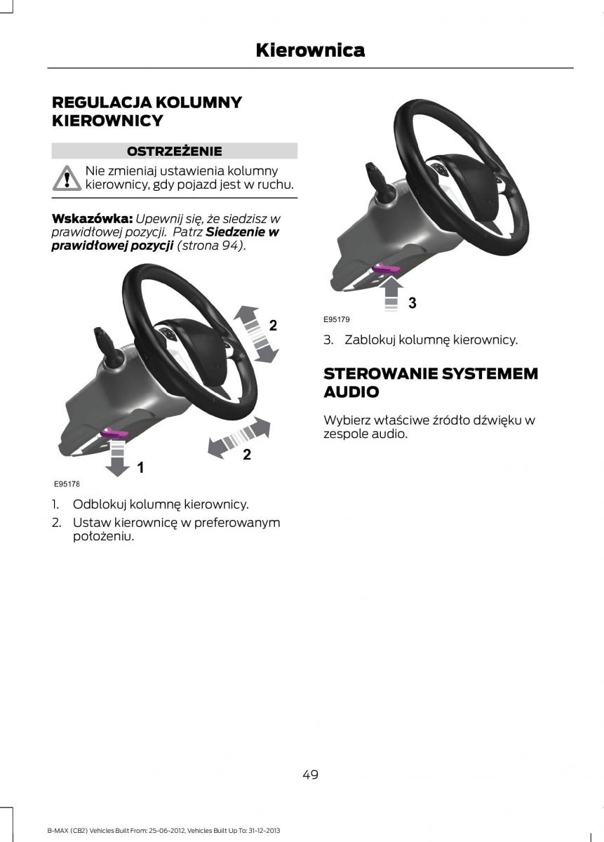 Ford B Max instrukcja obslugi / page 51