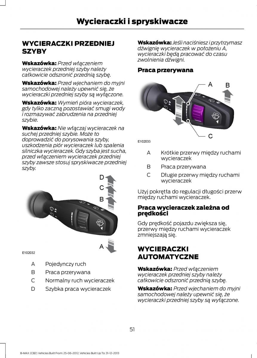 Ford B Max instrukcja obslugi / page 53