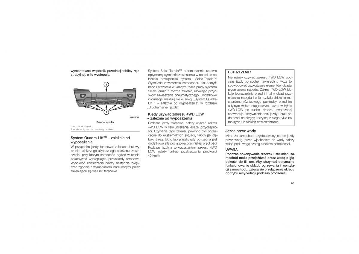 Jeep Grand Cherokee WK2 instrukcja obslugi / page 249