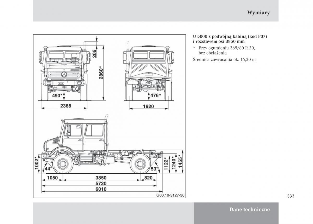 Mercedes Benz Unimog U3000 U4000 U5000 instrukcja obslugi / page 334