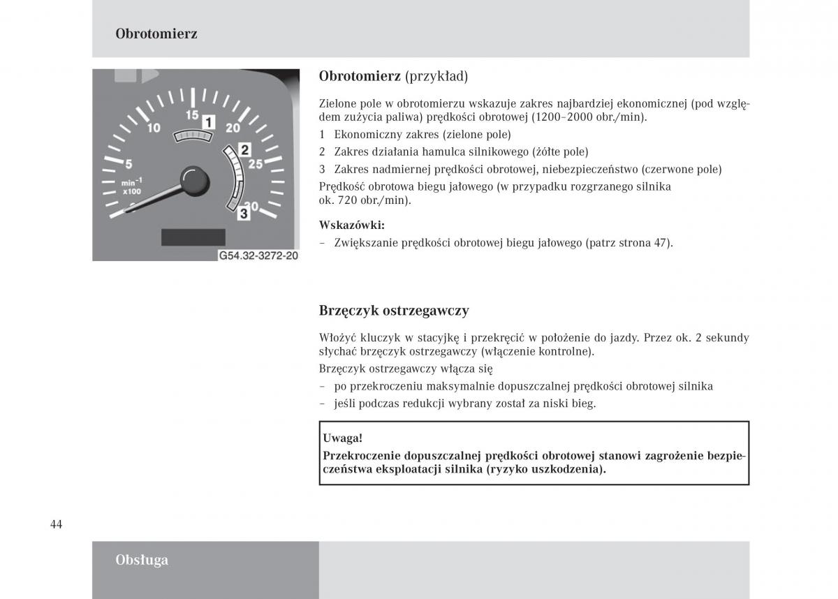 Mercedes Benz Unimog U3000 U4000 U5000 instrukcja obslugi / page 45