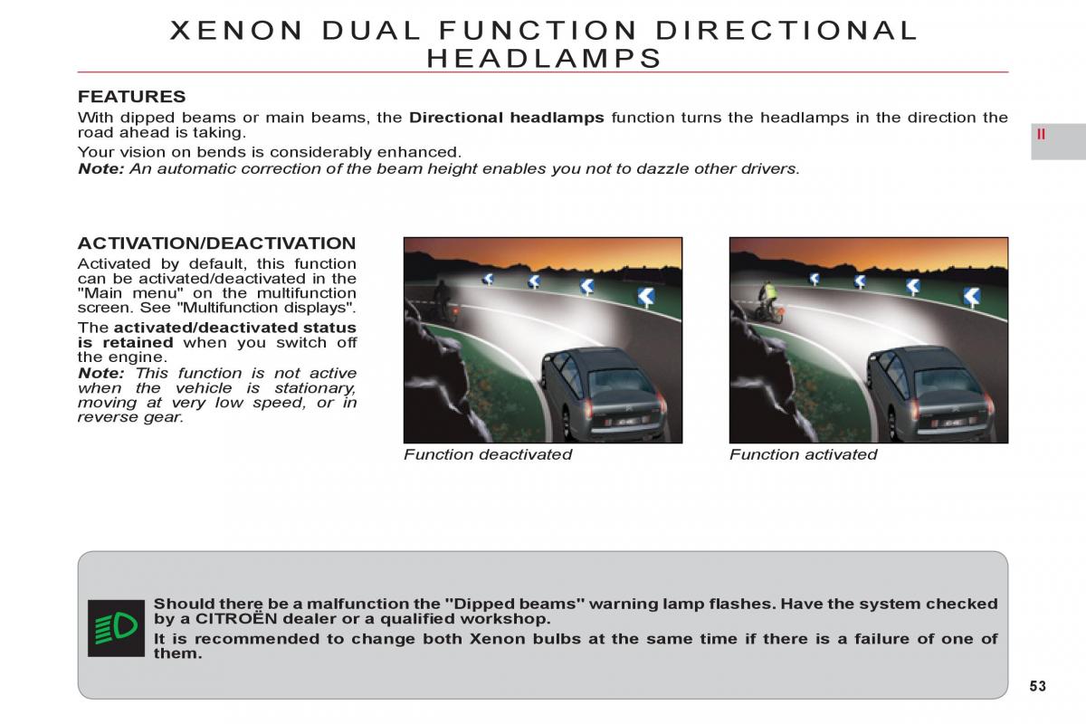 Citroen C6 owners manual / page 55