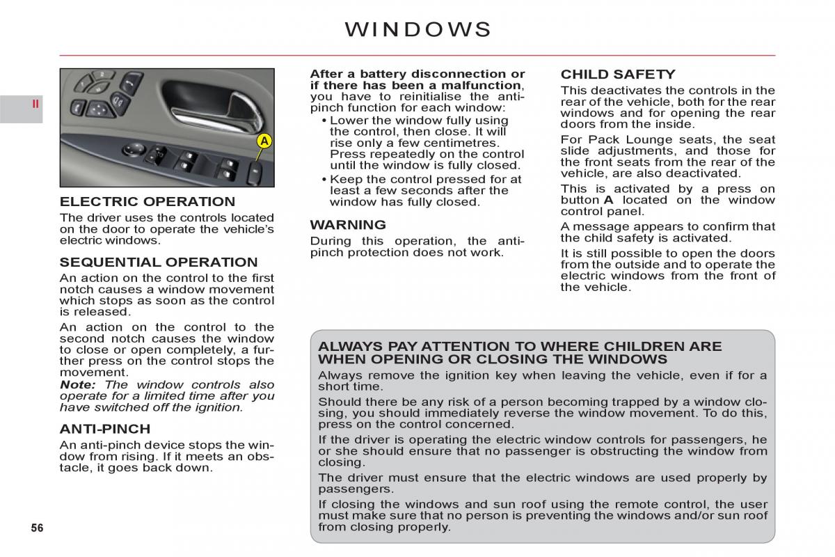 Citroen C6 owners manual / page 58