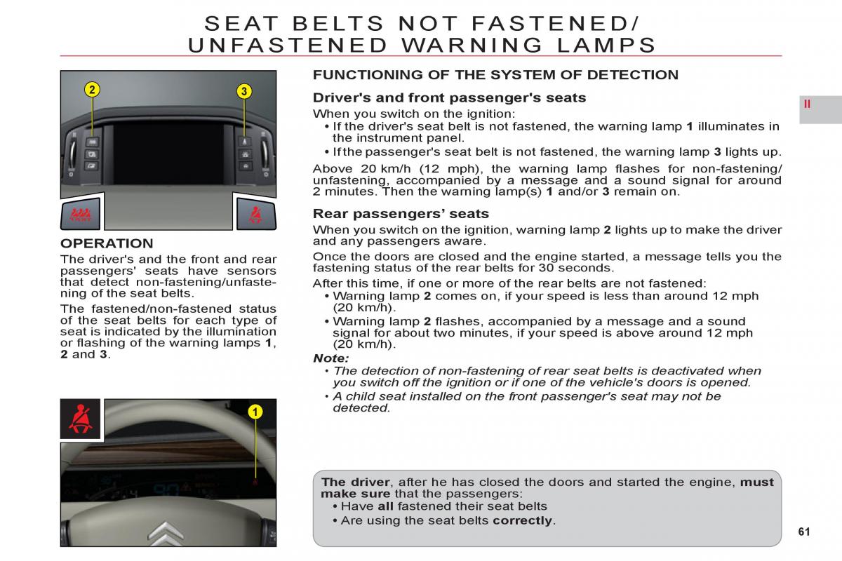 Citroen C6 owners manual / page 63