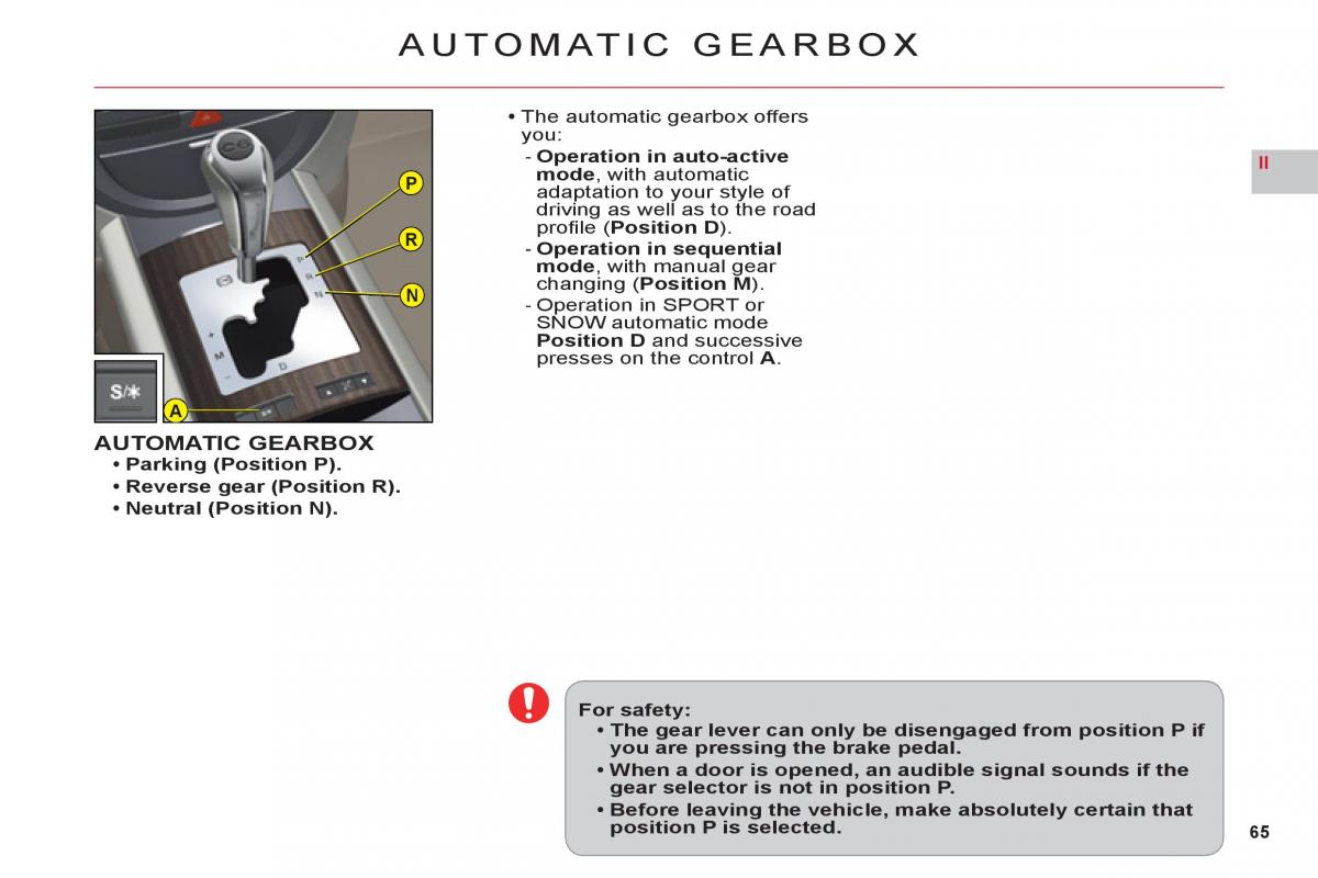 Citroen C6 owners manual / page 67