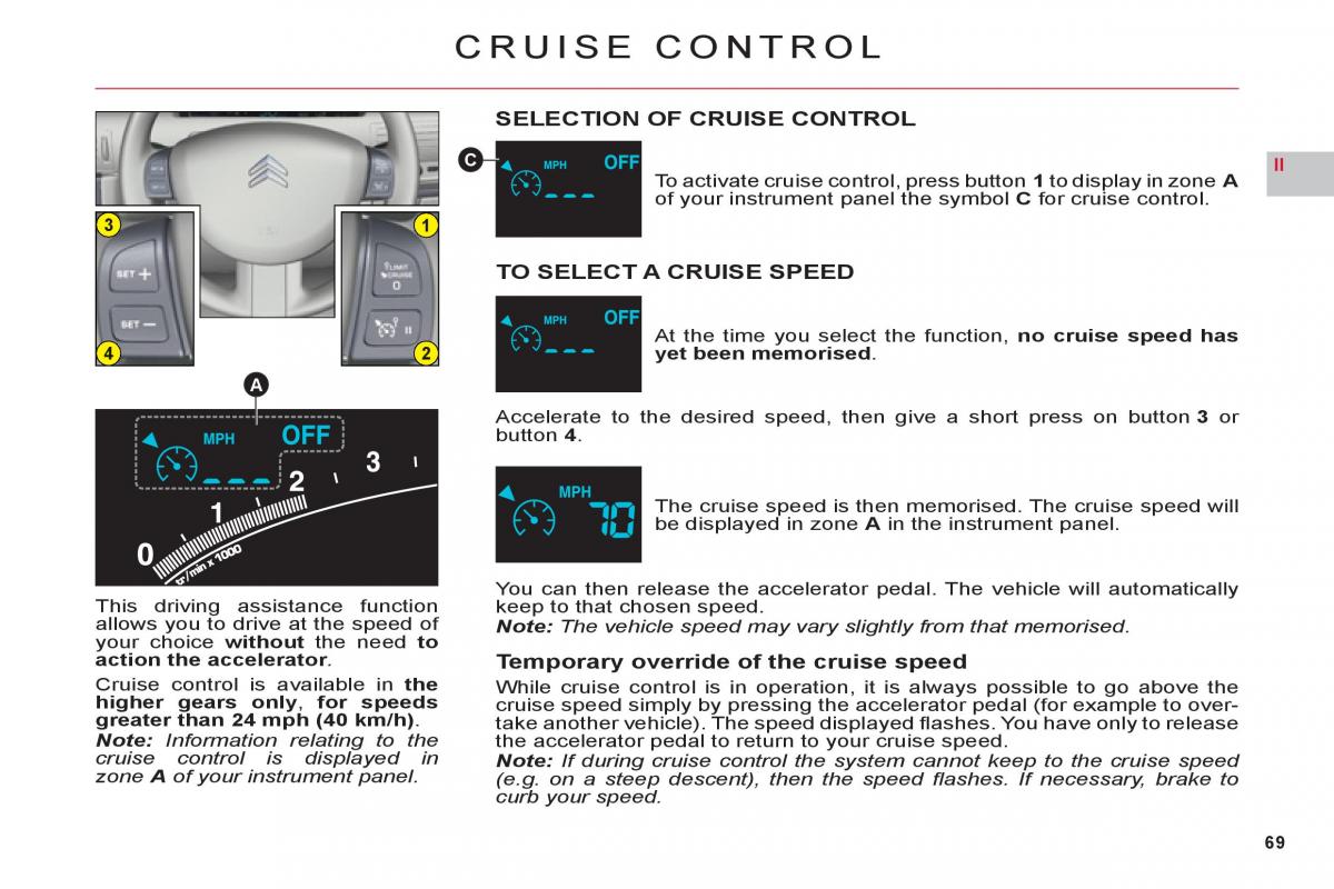 Citroen C6 owners manual / page 71